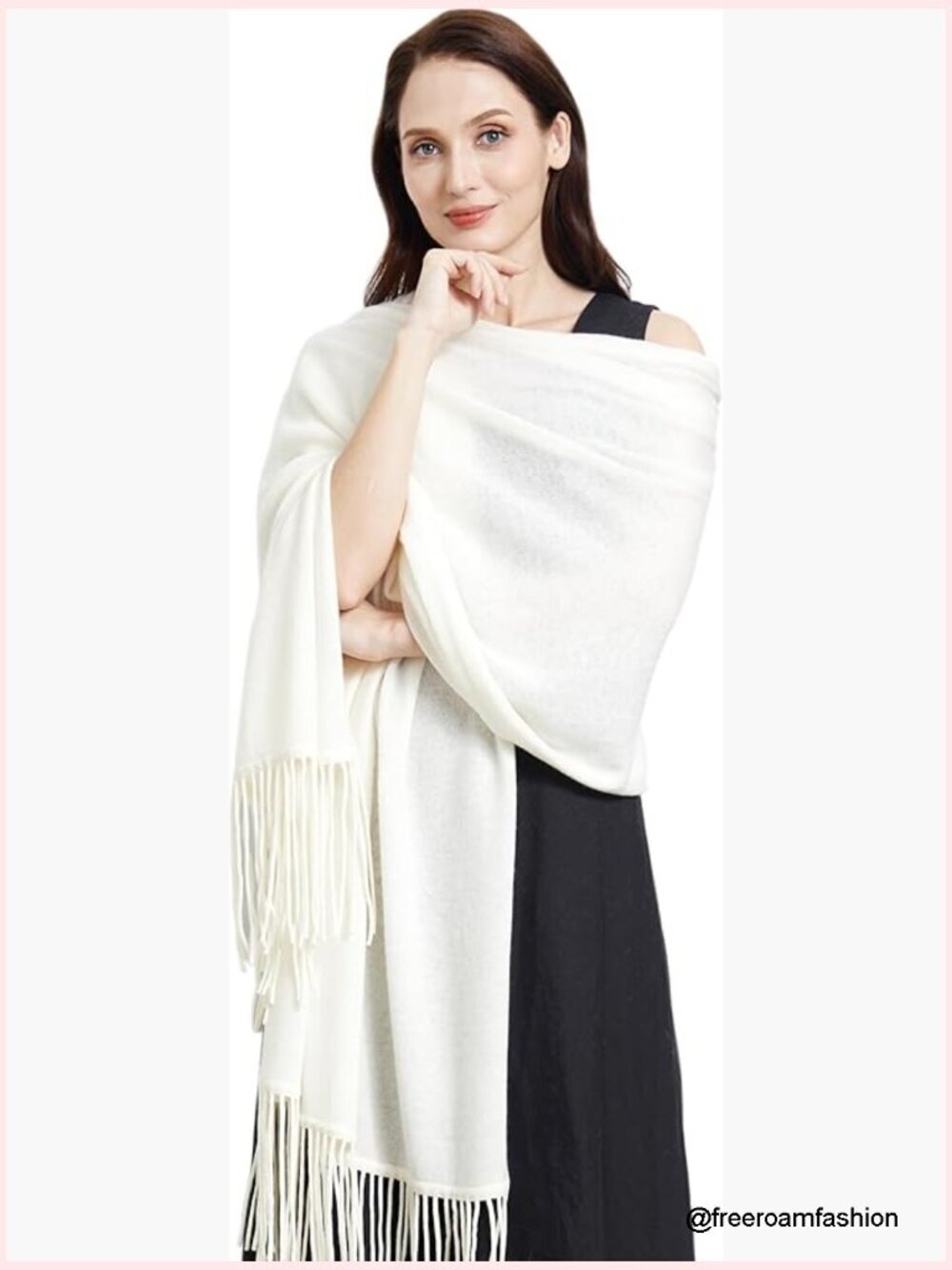 Soft Cashmere Blend Wrap with Tassels Pashmina Shawl 87x28